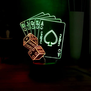 Poker Creative Night Light